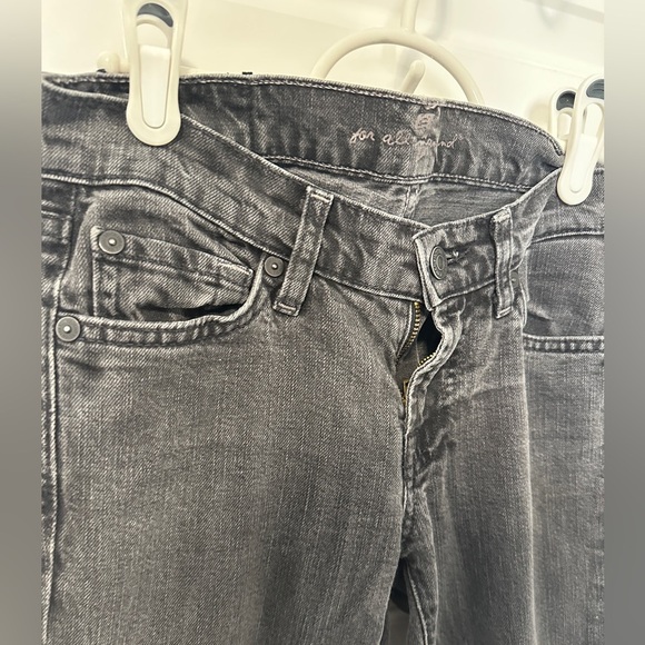 7 For All Mankind Vintage Black Distressed Denim Jeans Size 25 Womens - Picture 4 of 10